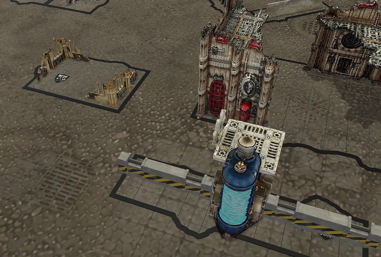 Grimdark Ruins TTS theme rendered in Tabletop Simulator
